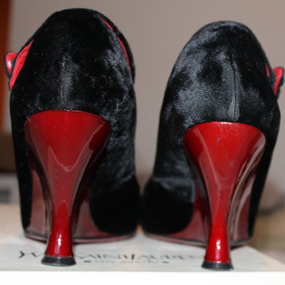 Tom ford for YSL Black Velvet & Red Lacquer shoes - Picture 4 of 6